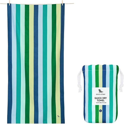 Dock & Bay Beach Towel - Quick Dry, Sand Free - Compact, Lightweight - 100% Recycled - Includes Bag - Havana Cabana - Set of 4 - Extra Large (200x90cm, 78x35)