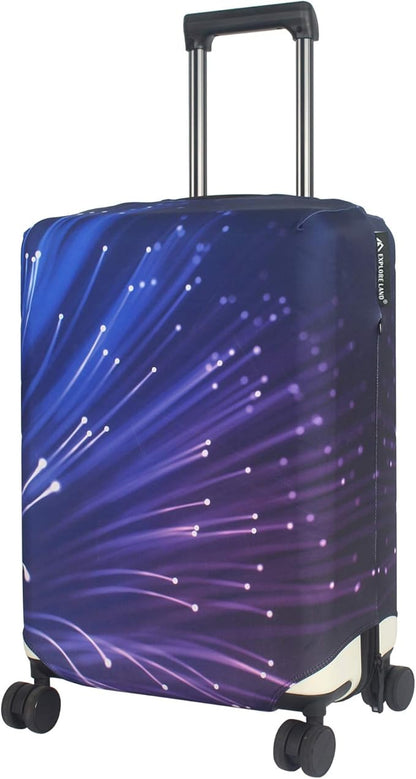 Explore Land Travel Luggage Cover Suitcase Protector Fits 31-32 Inch Case (Fireworks, XL)