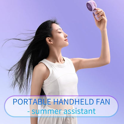 Mini Portable Fan 6 Pack, Cute Handheld Fan Battery Operated Lightweight Small Personal Fans with 3 Speeds and USB Rechargeable Eyelash Fans for Women Men Office Outdoor Travel Camping