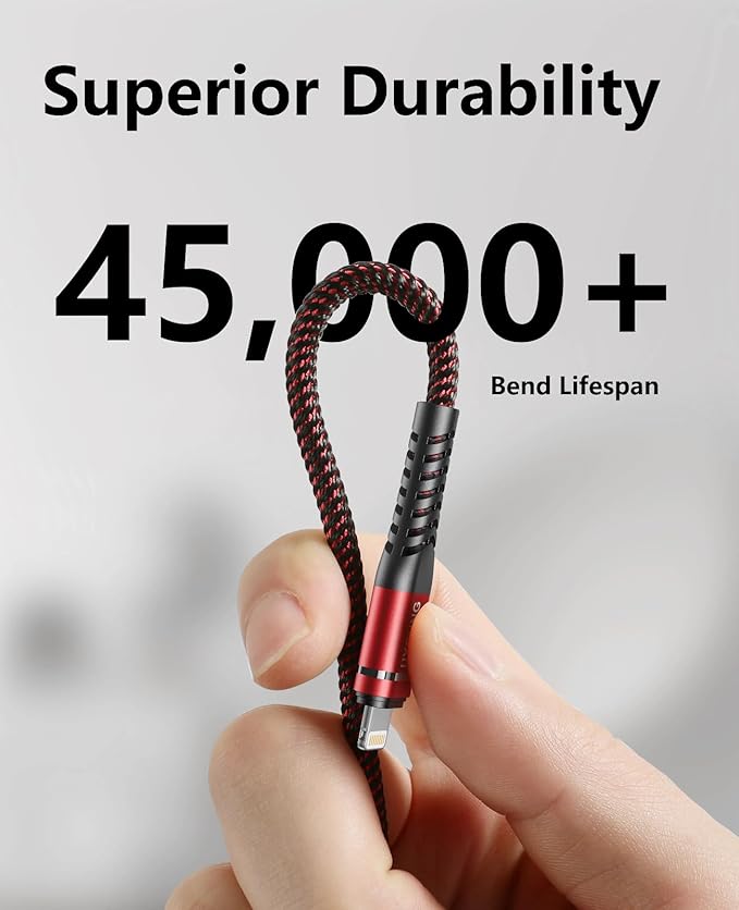 iPhone Charger USB C 6FT 2Pack [Apple MFi Certified] Type C to Lightning Cable Braided Fast Charging Cord Compatible with iPhone 14 13 12 11 8 7 6 SE XR XS X, iPad - Red