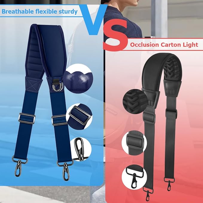 ZINMARK Shoulder Strap 59" with Fixed Pad and Dual Balance Buckles and Swivel Metal Hooks for Laptop Bag and Most Bag