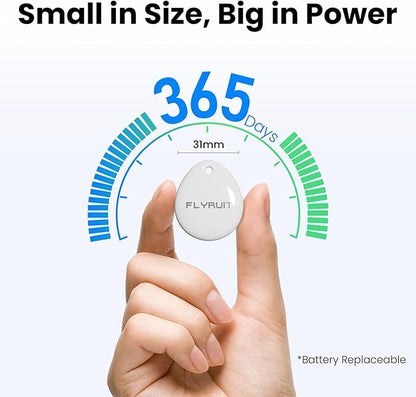 Tracker Tags 4-Pack for Apple Find My, Official MFi Certified, Smart Bluetooth Key Finder, Tracking Device for iPhone, Mini Finder Locator for Luggage, Backpack, Wallet, Bags, Dog, Pet, Camera, eBike