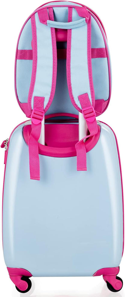 KOTEK Kids Carry On Luggage Set, 16" Hardside Rolling Suitcase with Spinner Wheels, Travel Rolling Luggage for Boys Girls (Deer)