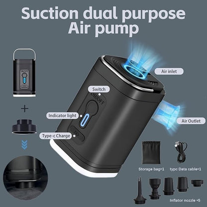 Vacuum Compression Backpack with Pump, Extra Large Capacity 45L Expandable Travel Backpack, Water Resistant 17.3" Laptop Backpack with USB Charging Port for Men & Women