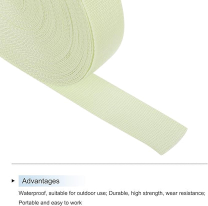 MECCANIXITY Lightweight Polypropylene Webbing Strap 1 1/2" 25 Yard Backpack Strapping Band Apricot for Outdoor Luggage Cargo Straps