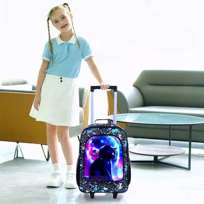 Kids Suitcase with Wheels for Girls and Boys, Rolling Carry on Luggage for Toddler Children