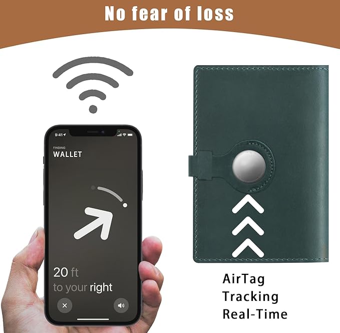 Jack&Chris Genuine Leather Passport Holder For Travel, RFID Blocking Handmade Passport Holder with Card Case Organized & Safe, Quality Travel Essentials for Women and Men for Gifting, Blue