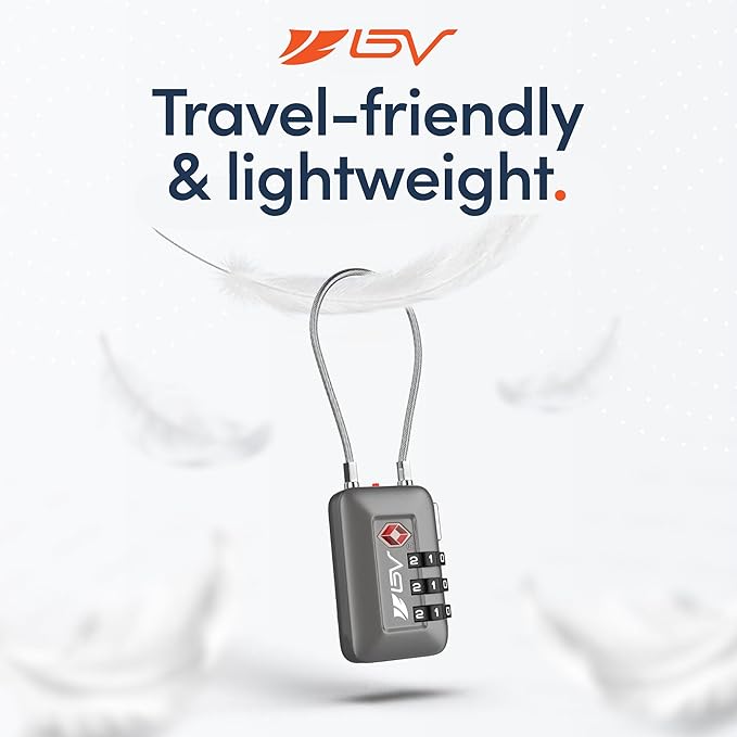 TSA Accepted Luggage Travel Lock, Set-Your-Own Combination Lock for School Gym Locker, Luggage Suitcase Baggage Locks, Filing Cabinets, Toolbox, Case (Slate Gray, 4 Pack)