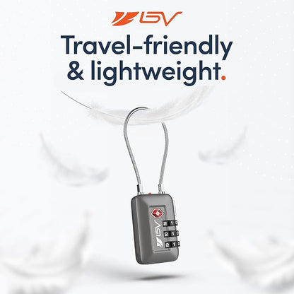 TSA Accepted Luggage Travel Lock, Set-Your-Own Combination Lock for School Gym Locker, Luggage Suitcase Baggage Locks, Filing Cabinets, Toolbox, Case (Slate Gray, 4 Pack)