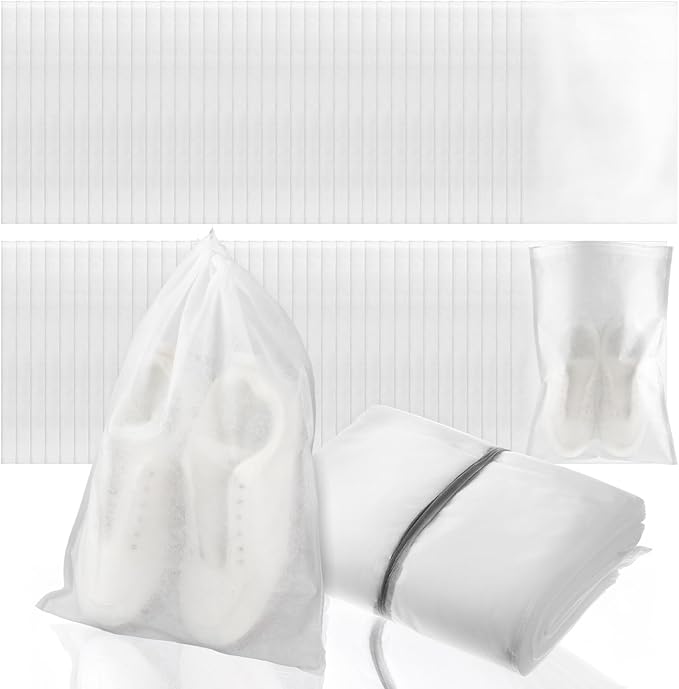 100Pcs Purse Dust Bags for Storage Drawstring Purse Covers Storage Bags for Dust and Storages 11in X 15in Breathable Non-woven Fabric Storages Pouch String Bag Travel Shoe Bag Handbag Covers