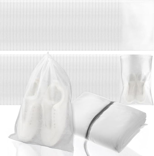 100Pcs Purse Dust Bags for Storage Drawstring Purse Covers Storage Bags for Dust and Storages 11in X 15in Breathable Non-woven Fabric Storages Pouch String Bag Travel Shoe Bag Handbag Covers