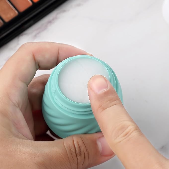 Gemice Silicone Cream Jars TSA Approved Travel Size Containers with Toiletry Bag, Wide Mouth Leak-proof Travel Accessories with Lid for Cosmetic Cream (4 Pack)