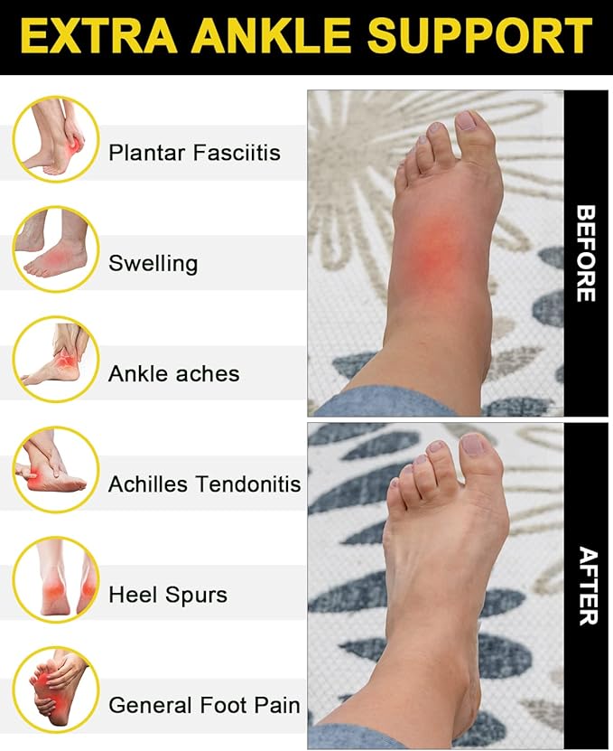 5 Pairs Copper Compression Socks for Women & Men - Ankle Plantar Fasciitis Arch Support Running Socks for Athletic