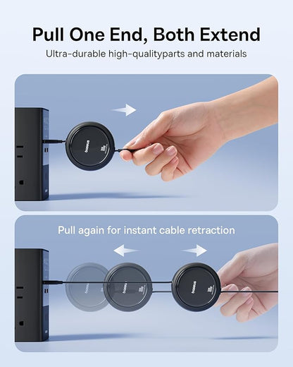 Baseus 70W Universal Travel Adapter and Baseus 100W Retractable USB C Cable