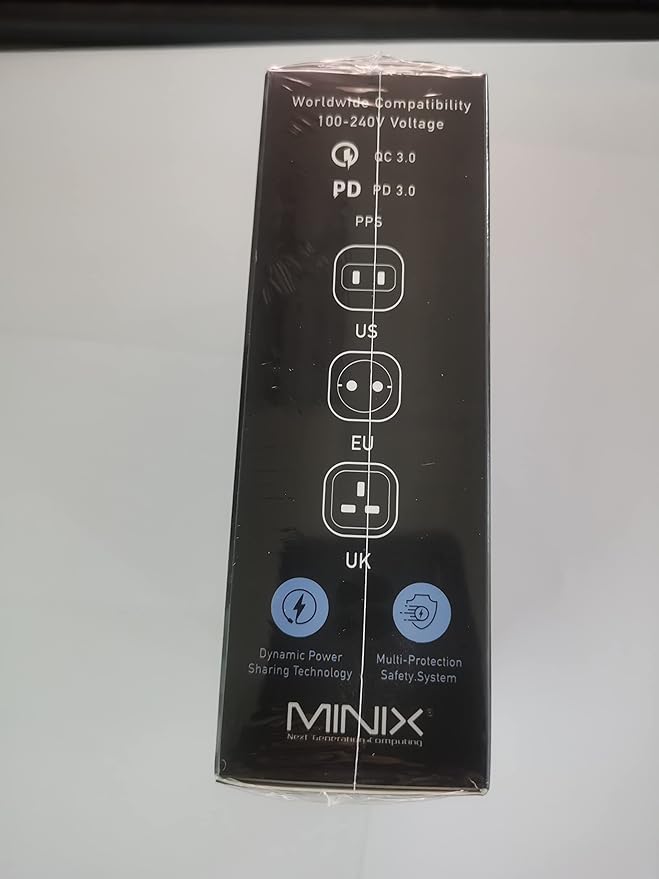 MINIX NEO P3 100W Turbo 4-Port GaN Wall Charger, 3 x USB C port Fast Charging Power Adapter(Max 100W/20W), 1 USB-A (Max 18W). Compatible with MacBook Pro Air, iPad Pro, iPhone 17/16 Pro Max,Galaxy S23