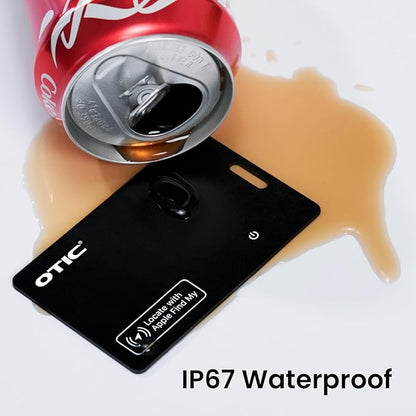 OTIC Wallet Tracker Card, Ultra-Thin 1.7MM Rechargeable Finder, Up to 10-Month Use, Works with Apple Find My (iOS), Locator for Wallet, Luggage, Passport, IP67 Waterproof, 1 Pack
