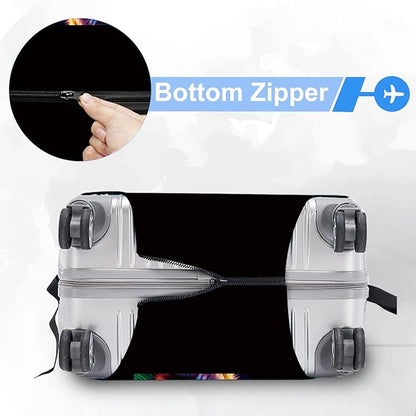 FOREVER QUEEN Colorful Cat Luggage Cover Suitcase Protector Suitcase Cover Anti-Scratch,Stretchable Bag Cover Washable Durable Polyester