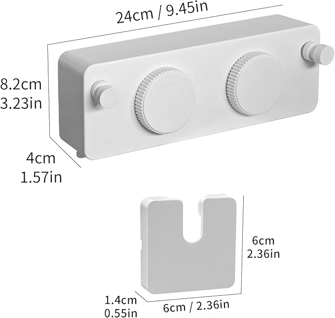 Retractable Clothesline Heavy Duty Clothes Drying Laundry Line Wall Mounted Easy Hanging Clothes Drying Laundry Line Retracting Hanging Lock to Prevent Sagging (Two line,White)