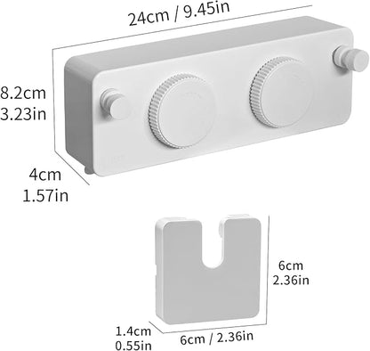 Retractable Clothesline Heavy Duty Clothes Drying Laundry Line Wall Mounted Easy Hanging Clothes Drying Laundry Line Retracting Hanging Lock to Prevent Sagging (Two line,White)