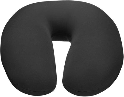 HARFINGTON Travel Pillow Airplane Neck Pillow U-Shaped Filled with Foam Beads Stuffable Classic for Sleeping Neck Chin Lumbar Support, Black