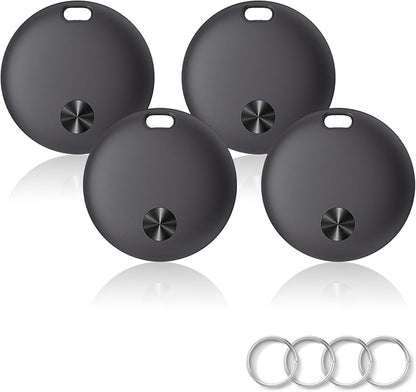 Air Tracker Tags- 4 Pack, New Bluetooth Tracker Works with Apple Find My APP (iOS Only), 92 dB Sound, Replaceable Battery, Smart Tag Keys Finder and Item Locator for Keys, Bags, Luggage, Wallet, etc