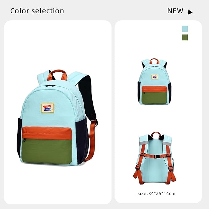 willikiva Kids Backpack for School Boys Girls Teens Toddler Backpack Waterproof Kindergarten Preschool Elementary Bookbag Children Travel Bag(Light Blue Green,Small)