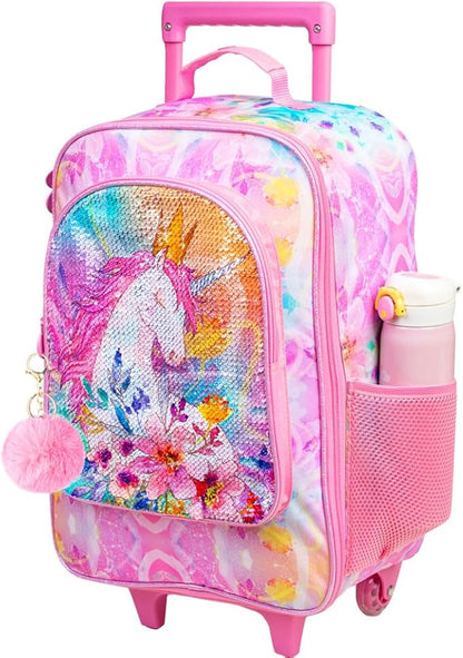 Kids Luggage for Boys and Girls, Cute Dinosaur Unicorn Rolling Wheels Suitcase for Toddler Children