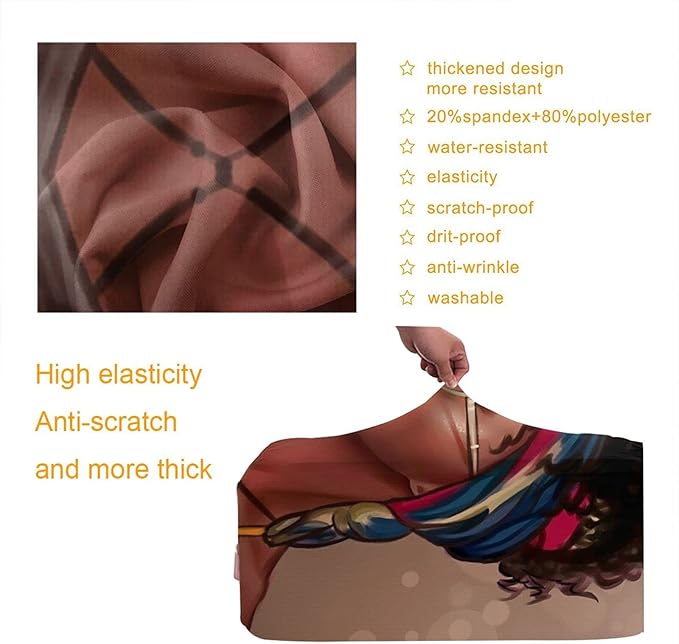 Travel Suitcase Protector African American Woman Elastic Protective Washable Luggage Cover With Concealed Zipper Suitable For Large (A little large)