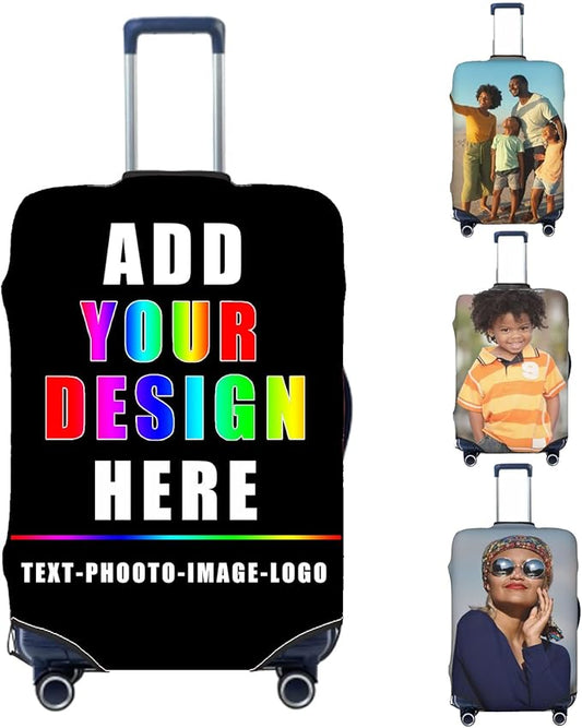 Custom Luggage Cover for 18-32 Inch Elastic Washable Stretch Suitcase Protector Anti-Scratch Personalized Design Travel Suitcase Cover for Kid and Adult XL (29-32 inch suitcase)