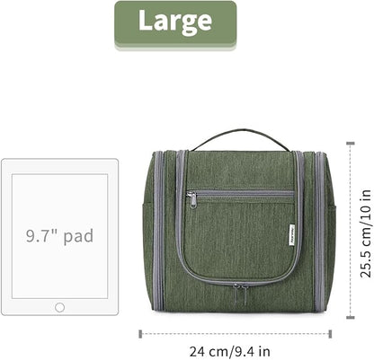 Narwey Hanging Toiletry Bag for Women Travel Makeup Bag Organizer Toiletries Bag Men for Cosmetics Essentials Accessories (Large, Army Green)