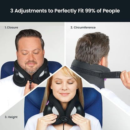 Cabeau Travel Essential Neck Pillow - Fits Most Neck Sizes (11-21 inches) - Evolution X Three Ways to Adjust for Ultimate Comfort on Long Flights (Diamond)