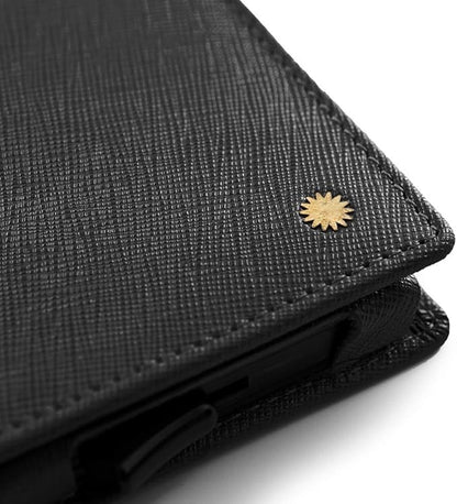 Revelot Cardholder Wallet/Genuine Leather with RFID Blocking / W1 (Black Saffiano)