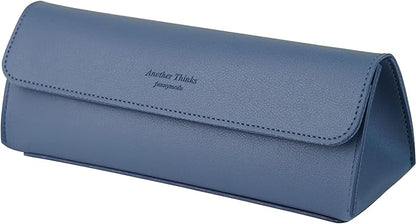 carrotez Stylish PU Leather Makeup Bag: Versatile Travel Toiletry Bag & Cosmetic Pouch, Small Makeup Organizer for Purse Essentials - Ideal Makeup Brush Holder & Sunglasses Case for Women - Soft Blue