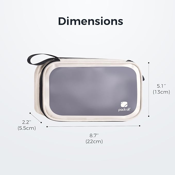 pack all Clear Electronic Organizer, TPU Cable Organizer Bag, Compact Cord Travel Organizer for Cables, Chargers, Phones, USB cords, SD Cards (Beige)