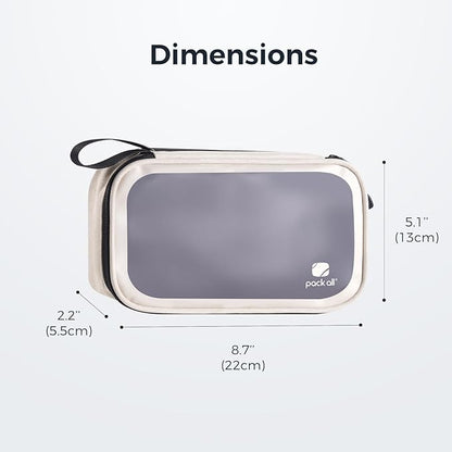 pack all Clear Electronic Organizer, TPU Cable Organizer Bag, Compact Cord Travel Organizer for Cables, Chargers, Phones, USB cords, SD Cards (Beige)