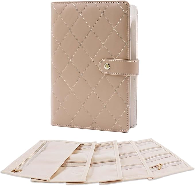 Travel Jewelry Organizer Case ， Portable Jewelry Organizers Storage Book, Compact Jewelry Roll for Earrings, Rings, Necklaces - Perfect Jewelry Travel Bag for Women