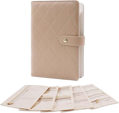 Travel Jewelry Organizer Case ， Portable Jewelry Organizers Storage Book, Compact Jewelry Roll for Earrings, Rings, Necklaces - Perfect Jewelry Travel Bag for Women