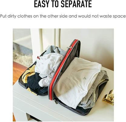 Bee Nesting BeeNesting Waterproof Compression Packing Cubes 5/6/8 sets, Large Travel Packing organizers for Carry on Luggage, 2 Sides Expandable Storage Bags (Blue Red, 9L)