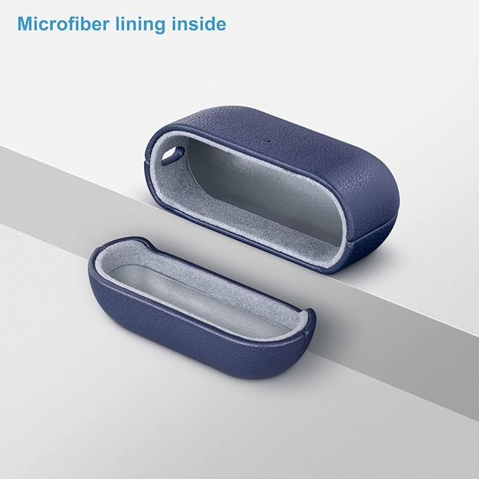 Lopie AirPods Pro 2nd Gen Leather Case - Blue, Protective Case Fully-Wrapped with Lambskin Leather, 360-Degree Protection, Lightning Port Access