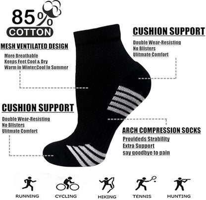 Iseasoo Copper Ankle Compression Socks - Low Cut Arch Support Socks for Men & Women, Running, Nurses, Plantar Fasciitis Socks