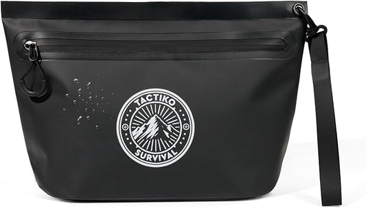 Tactiko Heavy-Duty Splash Water Resistant Zipper Pouches - 2L Hold-All Organizers for Dry Bags, Travel Bags (Black)