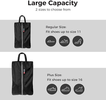 pack all Foldable Plus-Sized Shoe Bag for Travel, Water-Resistant Ultralight Shoe Pouch for Gym, Odor-Resistant Soccer Cleats Bag for Sport (Dual Pocket Version)