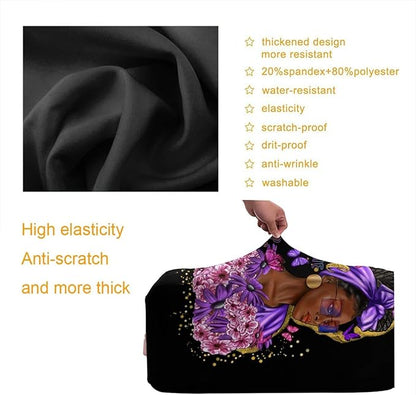 Travel Suitcase Protector African American Girl Elastic Protective Washable Luggage Cover With Concealed Zipper Suitable For 18-32 Inch(S (for 18-21 inch luggage))