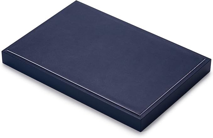 Oirlv Stackable Necklace Pendant Bracelet Organizer Tray Blue Leather Jewelry Drawer Organizer Trays