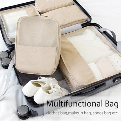 Shoe Bags for Travel, Holds 3 Pair of Shoes for Travel Luggage Accessories Portable Shoes Pouch and Daily Use Storage Pouch with Handle and 3 Dust bags