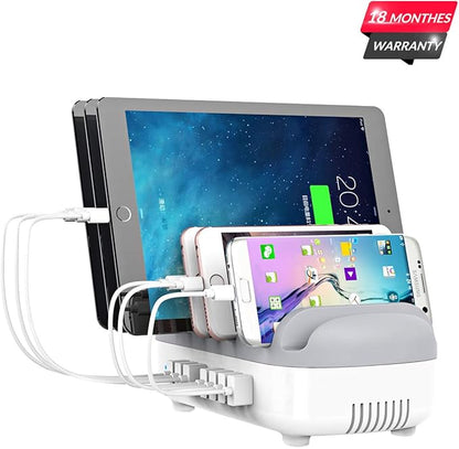 ORICO USB Charging Station, 120W Charging Docking Organizer for Multiple Devices, 10-Ports USB Charging Station Compatible with iPad, iPhone, Tablet, Kindle and Cell Phones (Cables not Included)