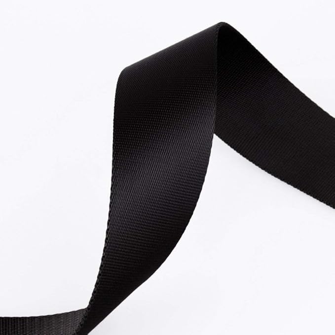 Flat Nylon Webbing 1 Roll 10 Yards 1.5 Inch Wide Strap for DIY Making Luggage Strap, Dog Leashes, Lawn Chairs, Hammocks, Towing, Outdoor Activities, Canoe Seat, Furniture, Slings (Black)