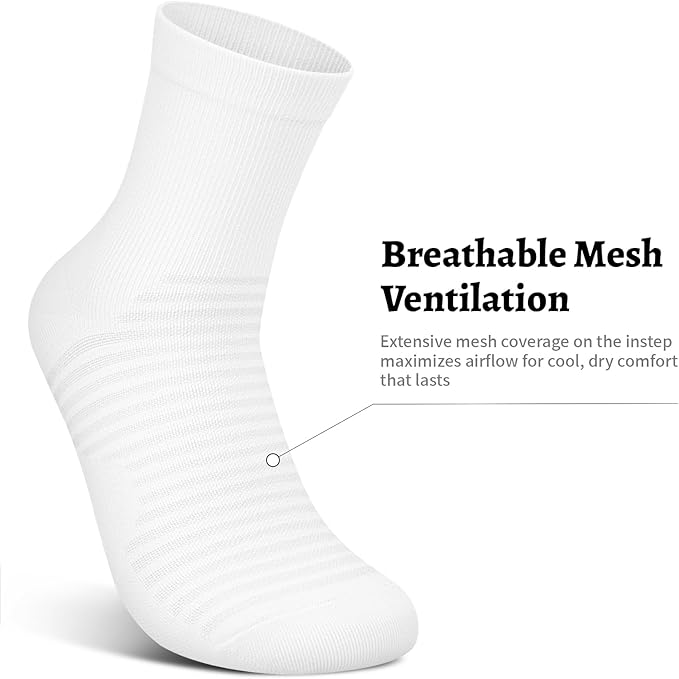 Compression Running Ankle Socks for Men and Women (6 Pairs), Quarter Athletic Socks for Running, Cycling, Golf, Work