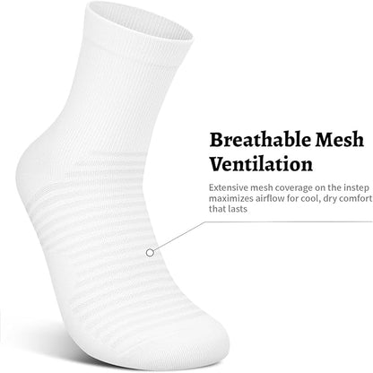 Compression Running Ankle Socks for Men and Women (6 Pairs), Quarter Athletic Socks for Running, Cycling, Golf, Work