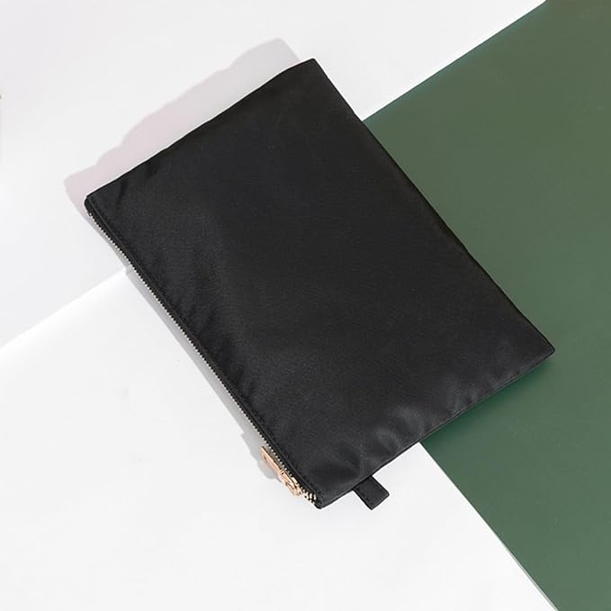 Zipper Pouch Storage Bag Simple and Stylish Women's Cosmetic and Travel Bag (Black-nylon-2)